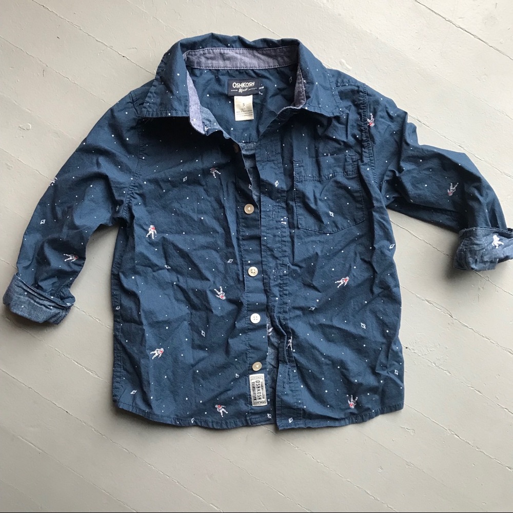Osh kosh b’gosh blue astronaut long sleeve shirt